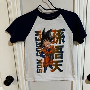 Dragon Ball Z Kids/babyTee Goku Raglan Tee Youth Medium 8 Navy White Anime Shirt